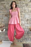 Nonni Gingham Bandeau Cami Miami Pink